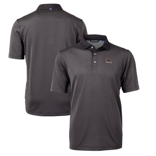 Men's Cutter & Buck Black South Carolina Gamecocks Big & Tall Virtue Eco Pique Micro Stripe Recycled DryTec Polo