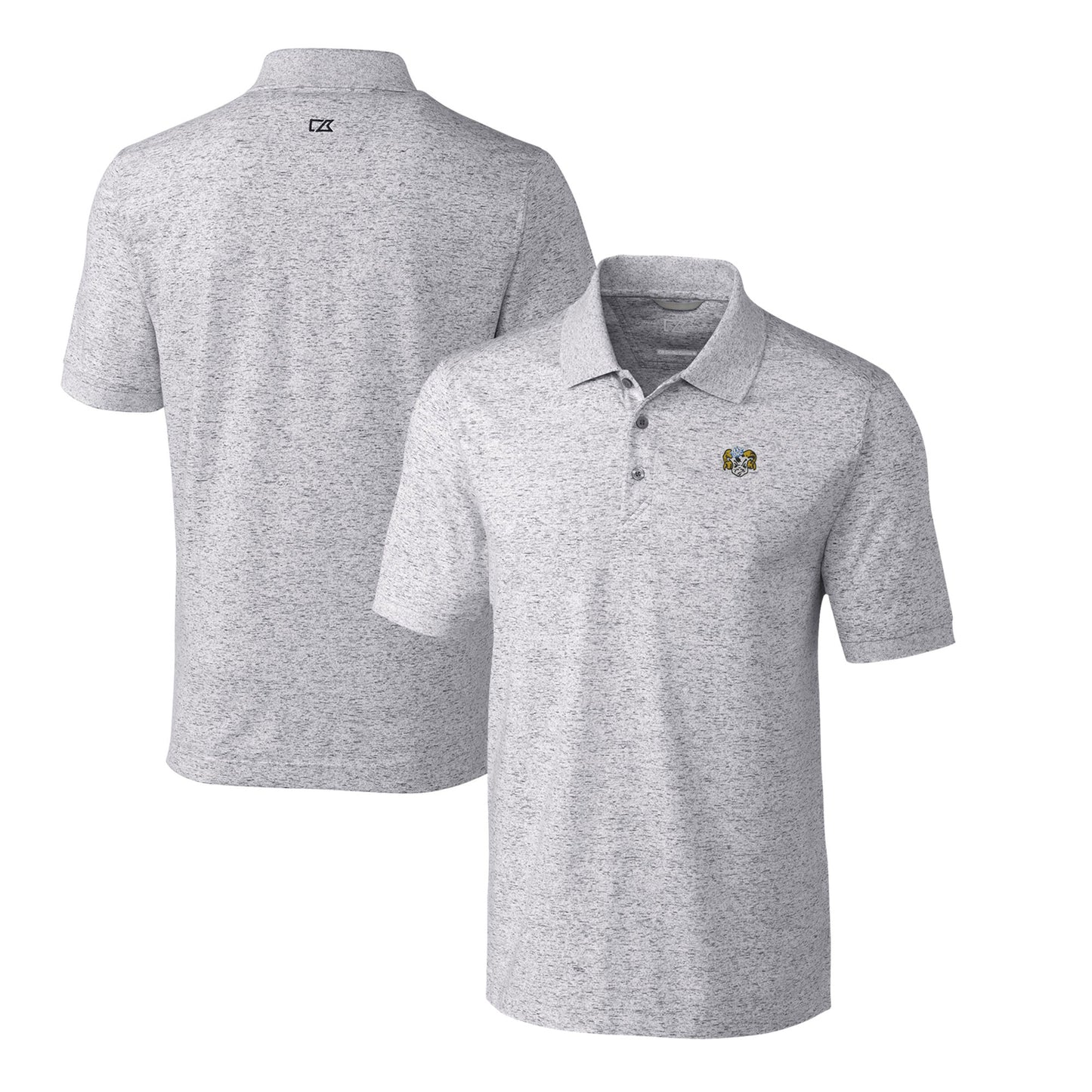 Men's Cutter & Buck Gray North Carolina Tar Heels Big & Tall Advantage Tri-Blend Space Dye DryTec Polo