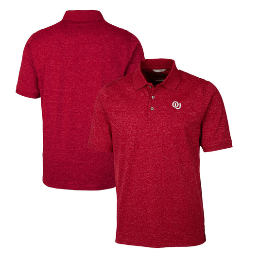 Men's Cutter & Buck Crimson Oklahoma Sooners Big & Tall Advantage Tri-Blend Space Dye DryTec Polo