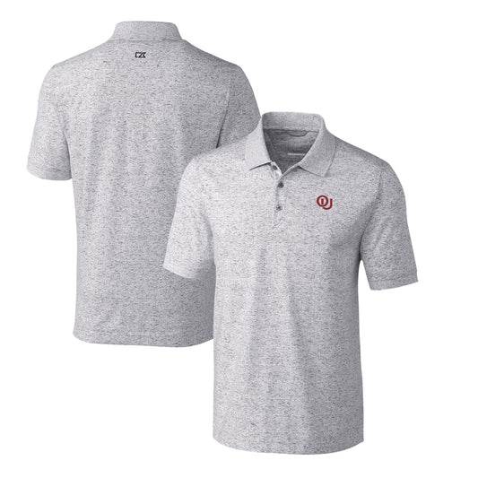 Men's Cutter & Buck Gray Oklahoma Sooners Big & Tall Advantage Tri-Blend Space Dye DryTec Polo