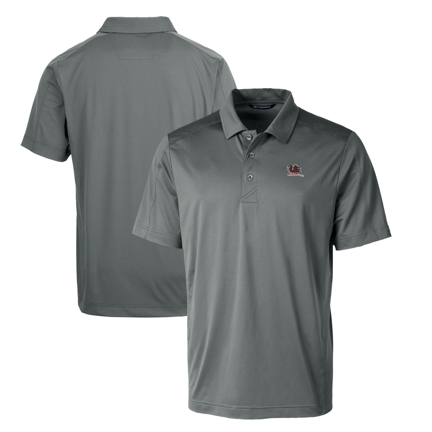 Men's Cutter & Buck Gray South Carolina Gamecocks Big & Tall Prospect Textured Stretch DryTec Polo