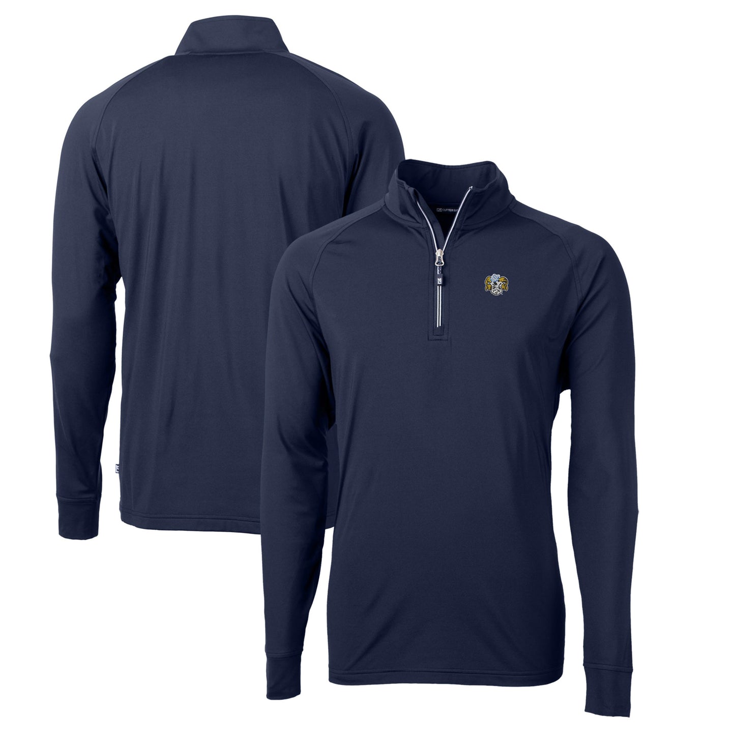 Men's Cutter & Buck Navy North Carolina Tar Heels Big & Tall Adapt Eco Knit Stretch Recycled Raglan Quarter-Zip DryTec Top