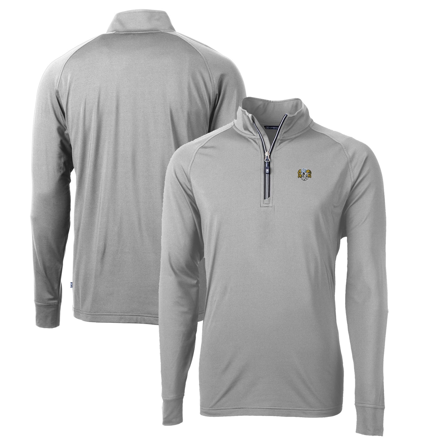 Men's Cutter & Buck Gray North Carolina Tar Heels Big & Tall Adapt Eco Knit Stretch Recycled Raglan Quarter-Zip DryTec Top