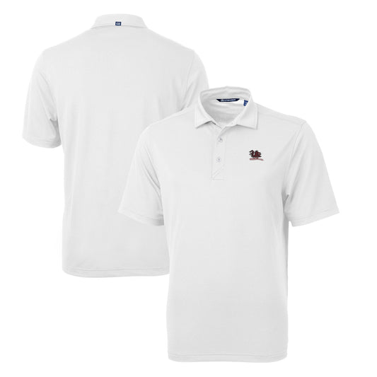 Men's Cutter & Buck White South Carolina Gamecocks Big & Tall Virtue Eco Pique Recycled DryTec Polo