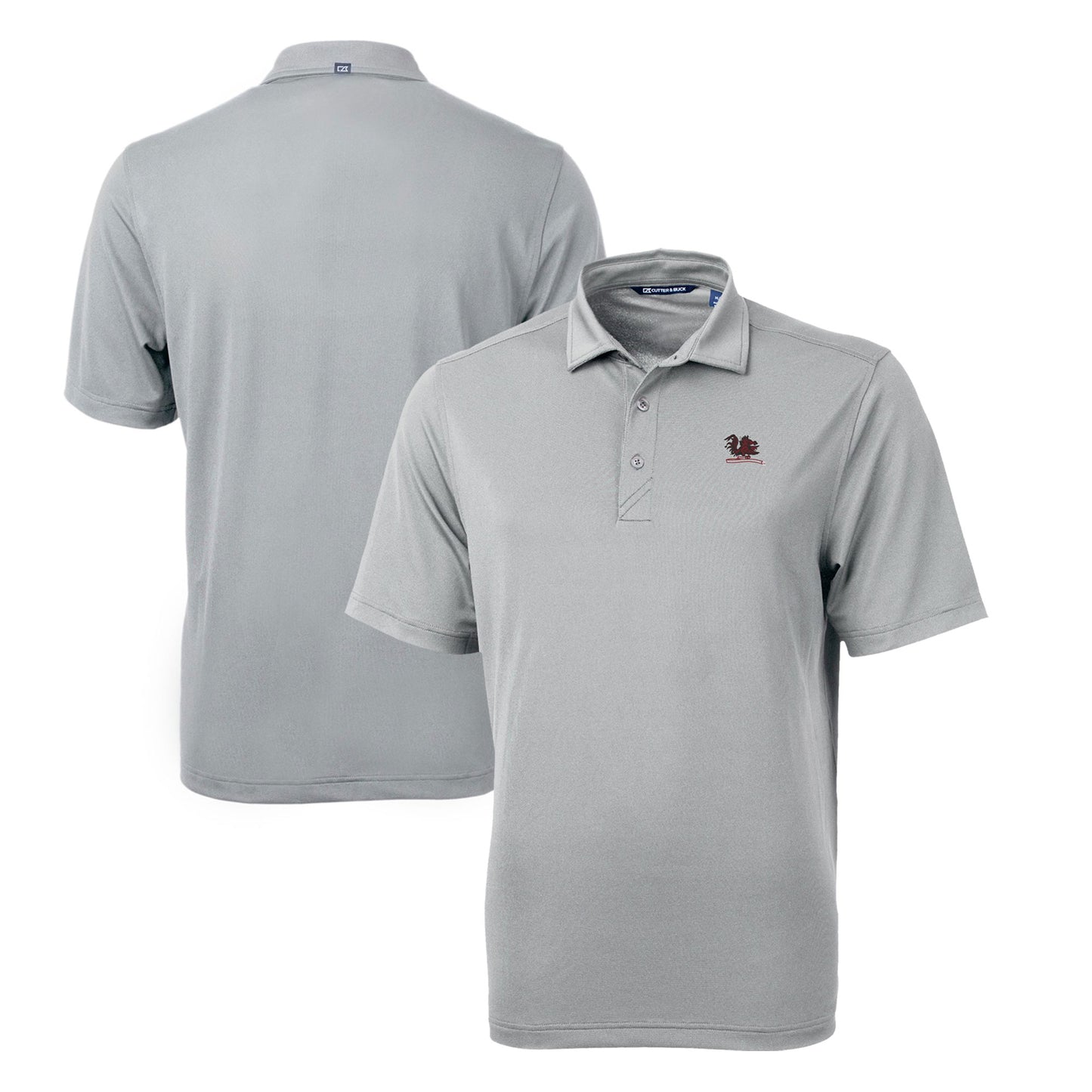 Men's Cutter & Buck Gray South Carolina Gamecocks Big & Tall Virtue Eco Pique Recycled DryTec Polo