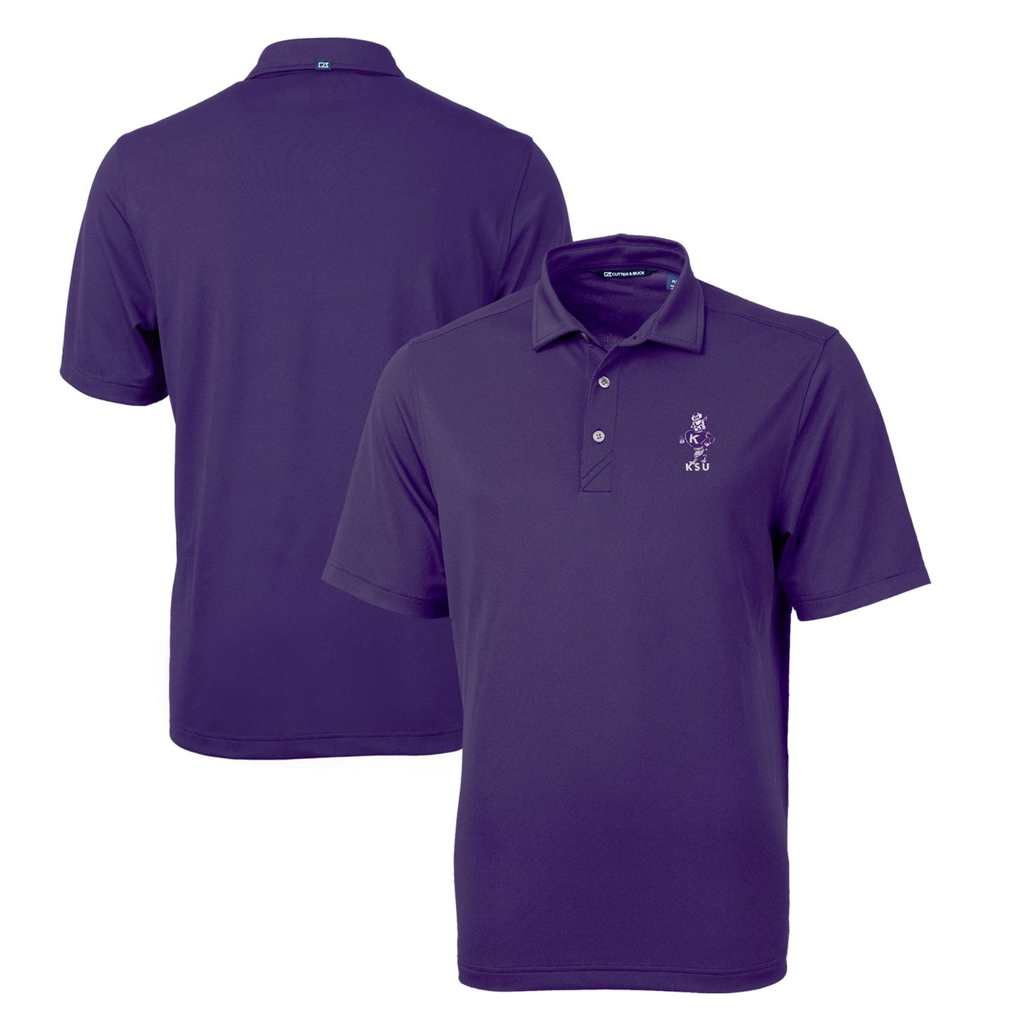 Men's Cutter & Buck Purple Kansas State Wildcats Big & Tall Virtue Eco Pique Recycled DryTec Polo