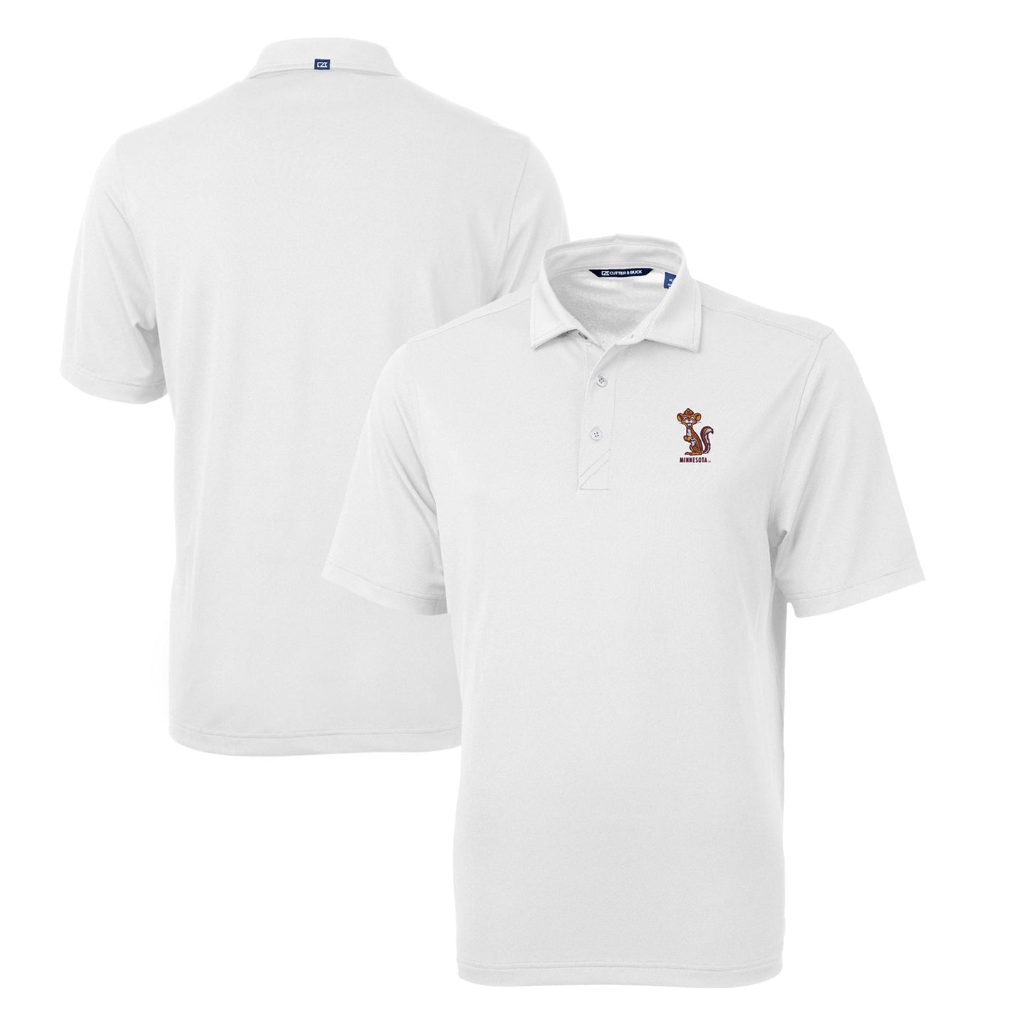 Men's Cutter & Buck White Minnesota Golden Gophers Big & Tall Virtue Eco Pique Recycled DryTec Polo