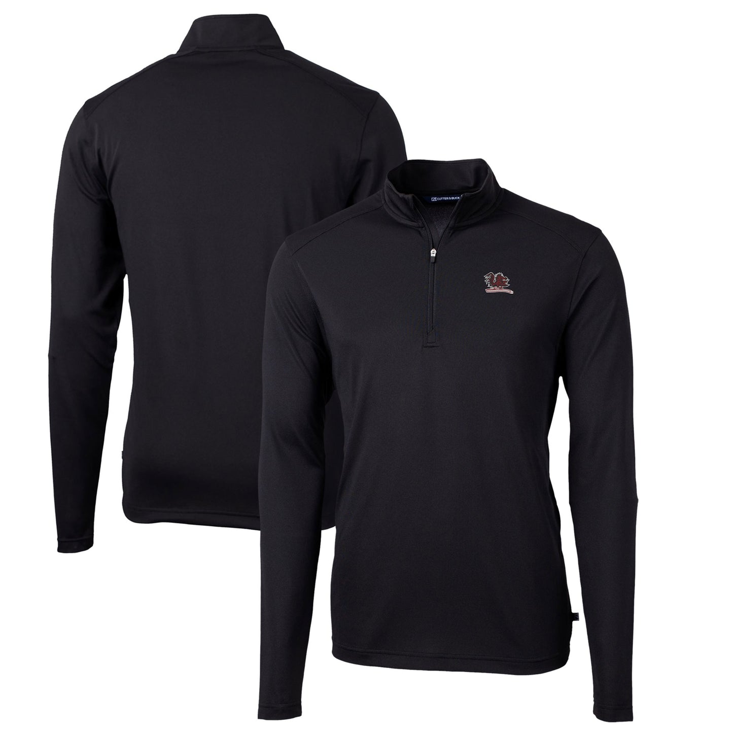 Men's Cutter & Buck Black South Carolina Gamecocks Big & Tall Virtue Eco Pique Recycled Quarter-Zip DryTec Top