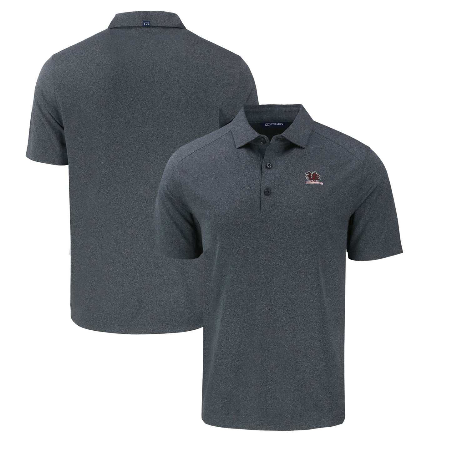 Men's Cutter & Buck Heather Black South Carolina Gamecocks Big & Tall Forge Eco Stretch Recycled Polo