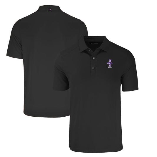 Men's Cutter & Buck Black Kansas State Wildcats Big & Tall Forge Eco Stretch Recycled Polo