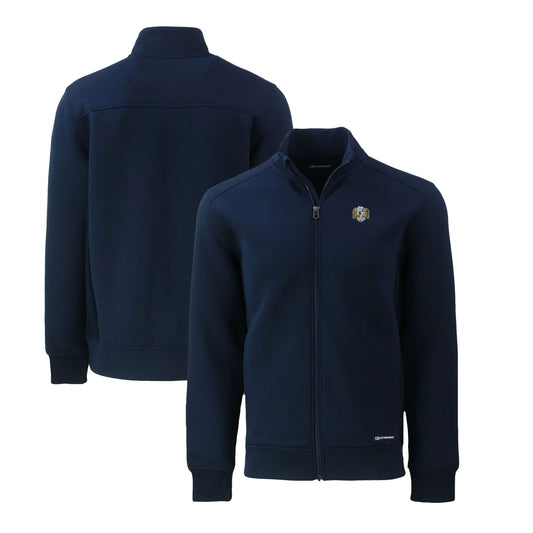 Men's Cutter & Buck Navy North Carolina Tar Heels Big & Tall Roam Eco Recycled Full-Zip Jacket