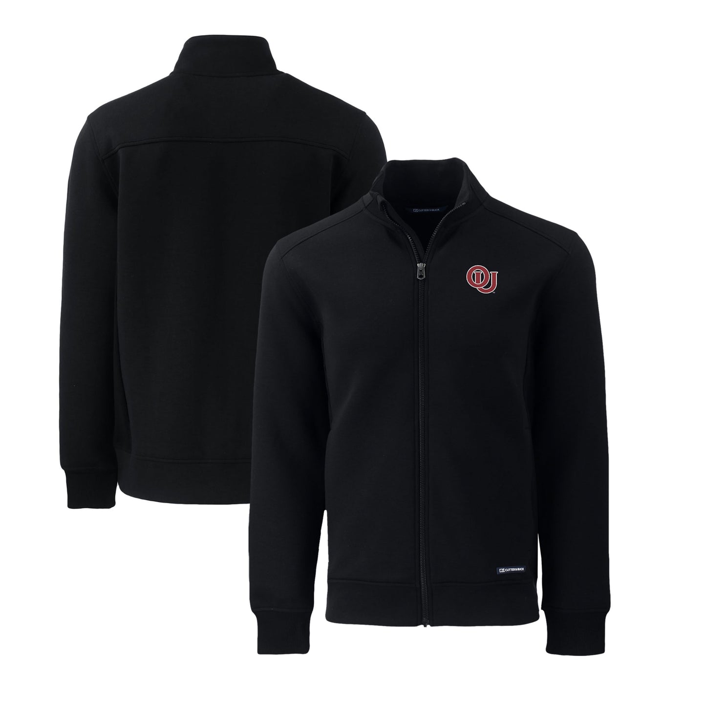 Men's Cutter & Buck Black Oklahoma Sooners Big & Tall Roam Eco Recycled Full-Zip Jacket