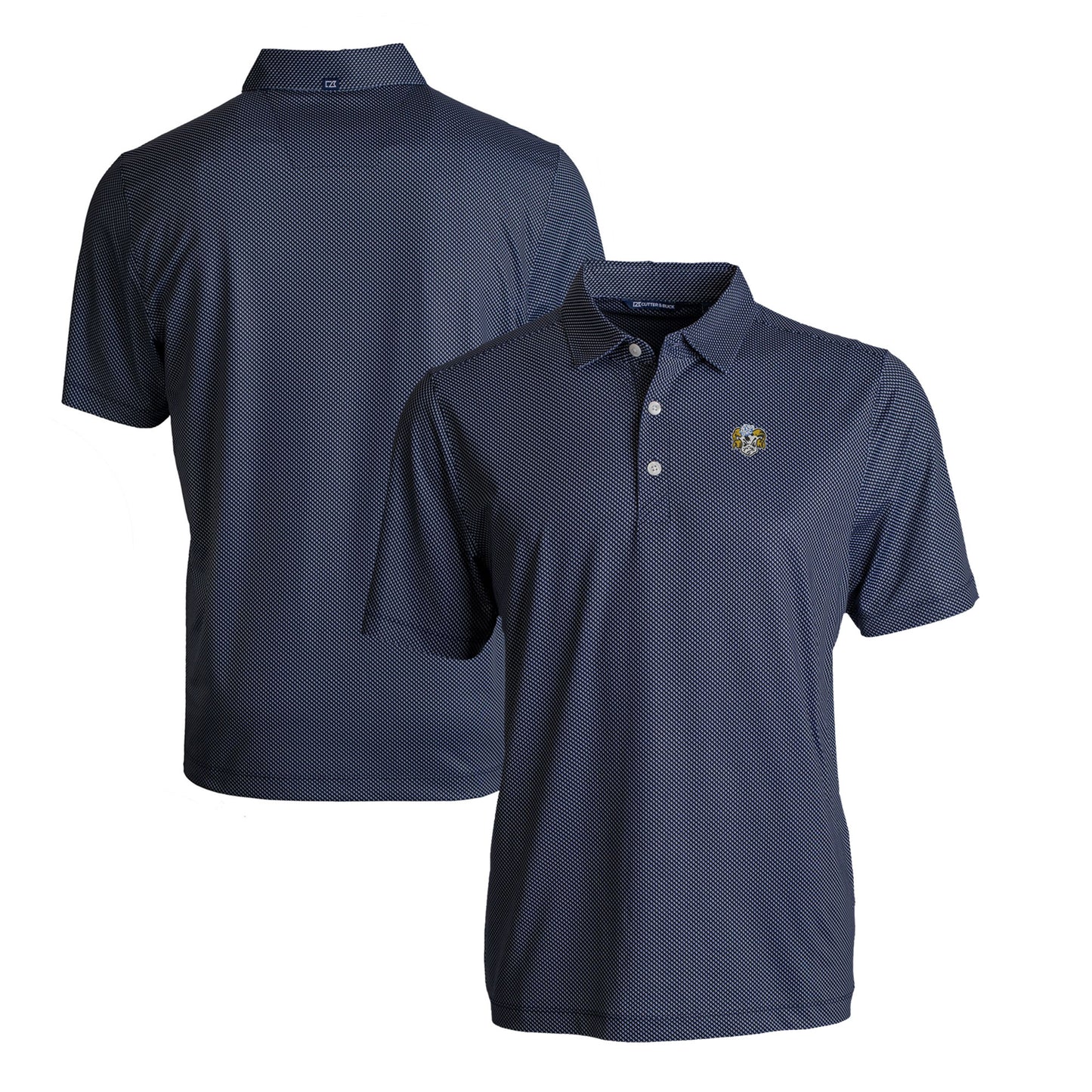 Men's Cutter & Buck Navy North Carolina Tar Heels Big & Tall Pike Eco Symmetry Print Stretch Recycled Polo