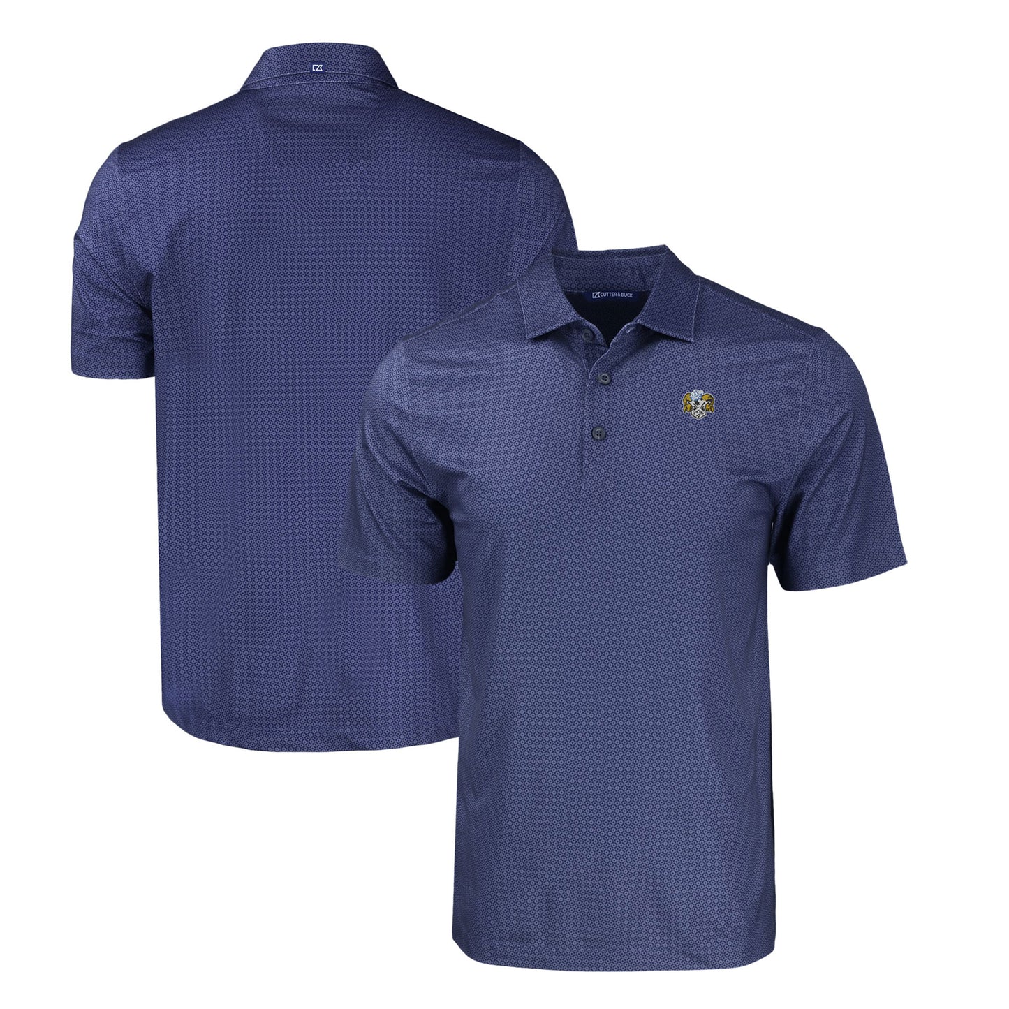 Men's Cutter & Buck Navy North Carolina Tar Heels Big & Tall Pike Eco Tonal Geo Print Stretch Recycled Polo