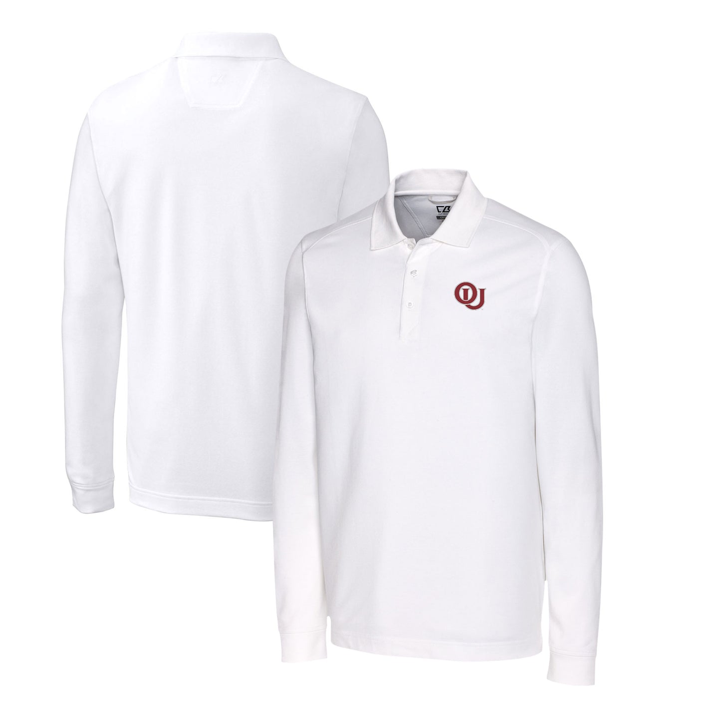Men's Cutter & Buck White Oklahoma Sooners Big & Tall Tri-Blend Pique Long Sleeve DryTec Polo