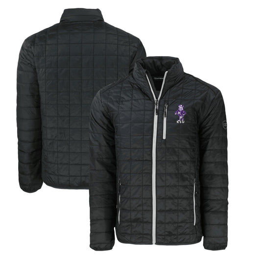 Men's Cutter & Buck Black Kansas State Wildcats Big & Tall Rainier PrimaLoft Eco Insulated Full-Zip Puffer Jacket