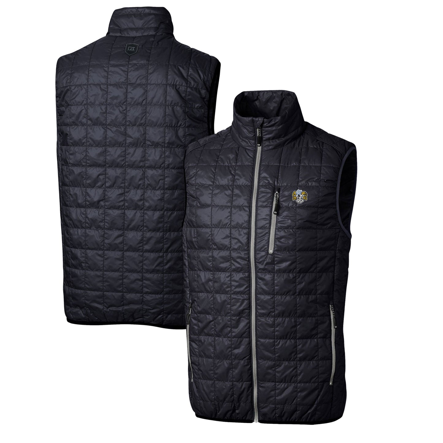 Men's Cutter & Buck Navy North Carolina Tar Heels Rainier PrimaLoft Big & Tall Eco Insulated Full-Zip Puffer Vest