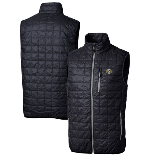 Men's Cutter & Buck Navy North Carolina Tar Heels Rainier PrimaLoft Big & Tall Eco Insulated Full-Zip Puffer Vest