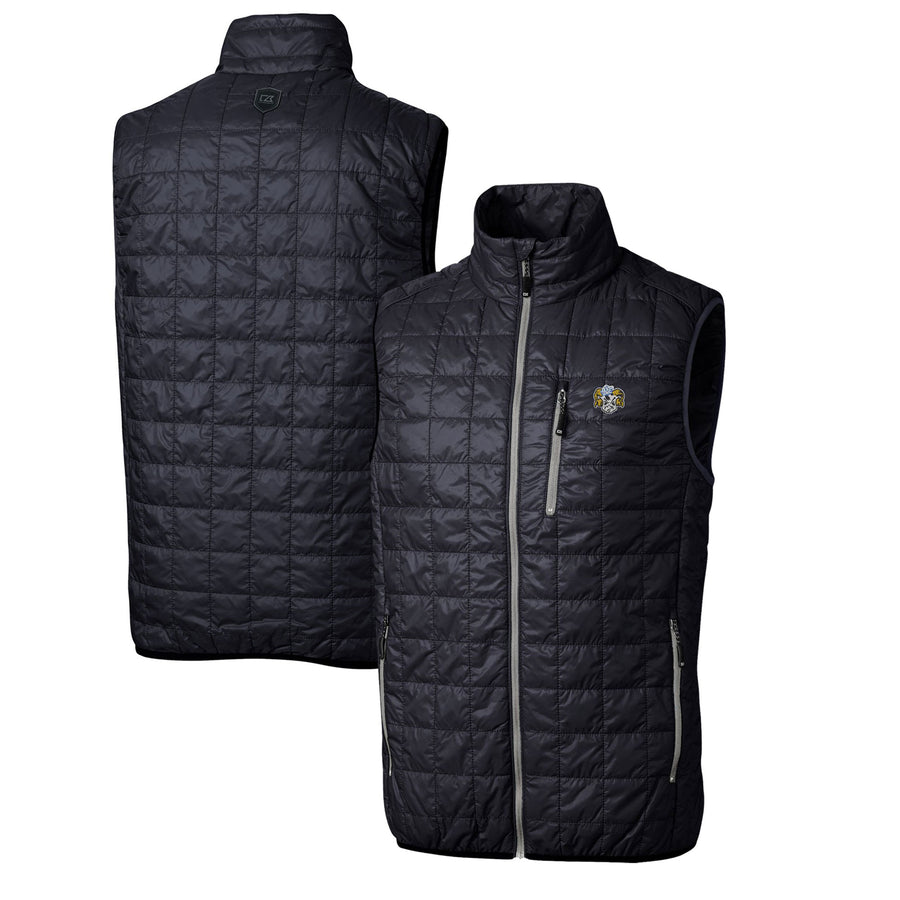 Men's Cutter & Buck Navy North Carolina Tar Heels Rainier PrimaLoft Big & Tall Eco Insulated Full-Zip Puffer Vest