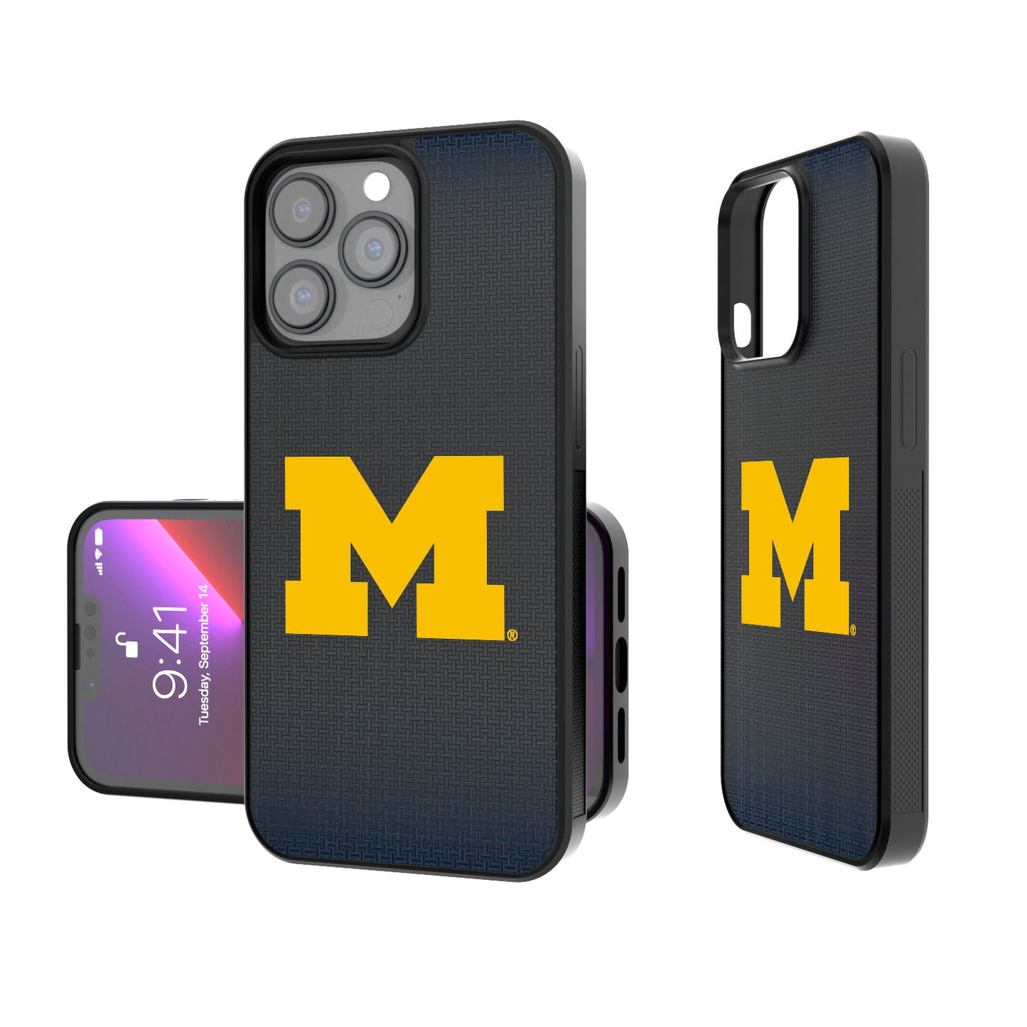 Michigan Wolverines Linen Logo iPhone Bump Case