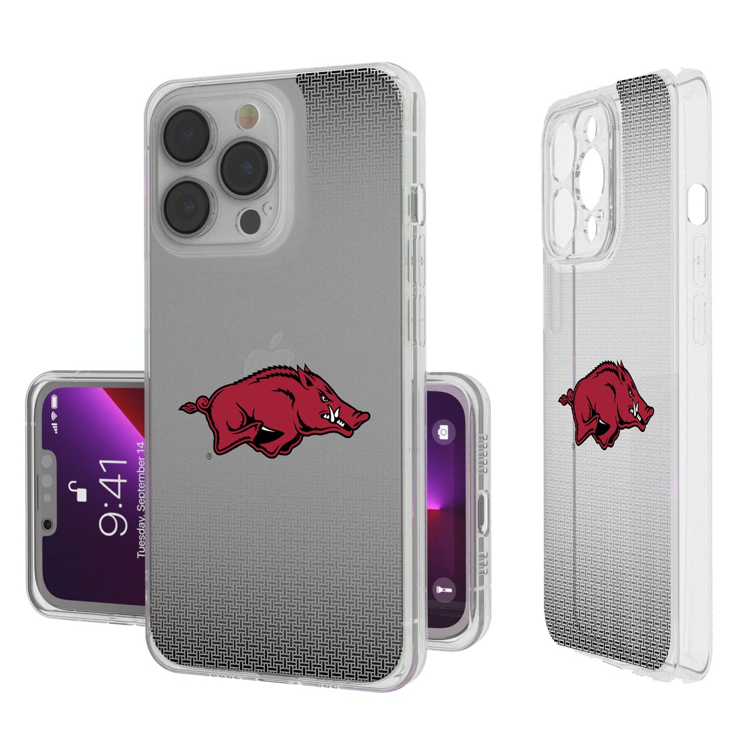 Arkansas Razorbacks Linen Logo iPhone Clear Case