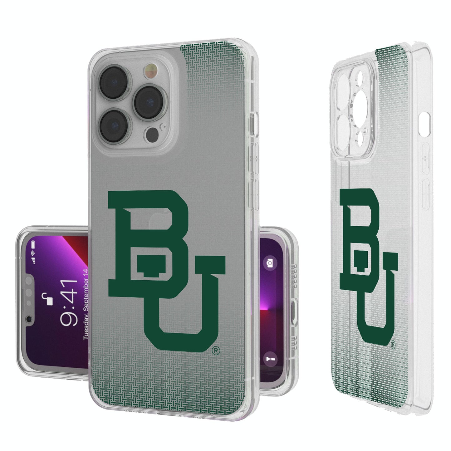 Baylor Bears Linen Logo iPhone Clear Case