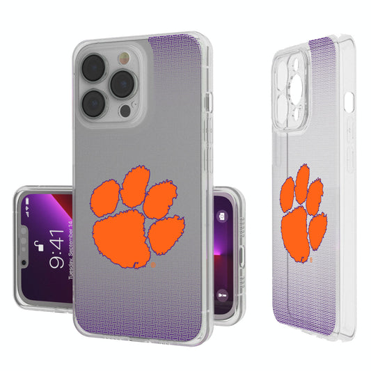 Clemson Tigers Linen Logo iPhone Clear Case