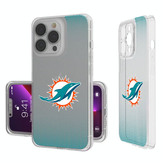 Miami Dolphins Linen Logo iPhone Clear Case