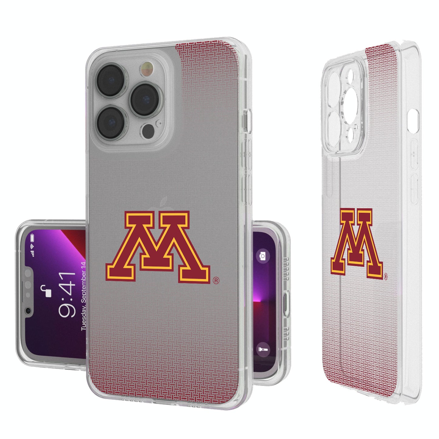 Minnesota Golden Gophers Linen Logo iPhone Clear Case