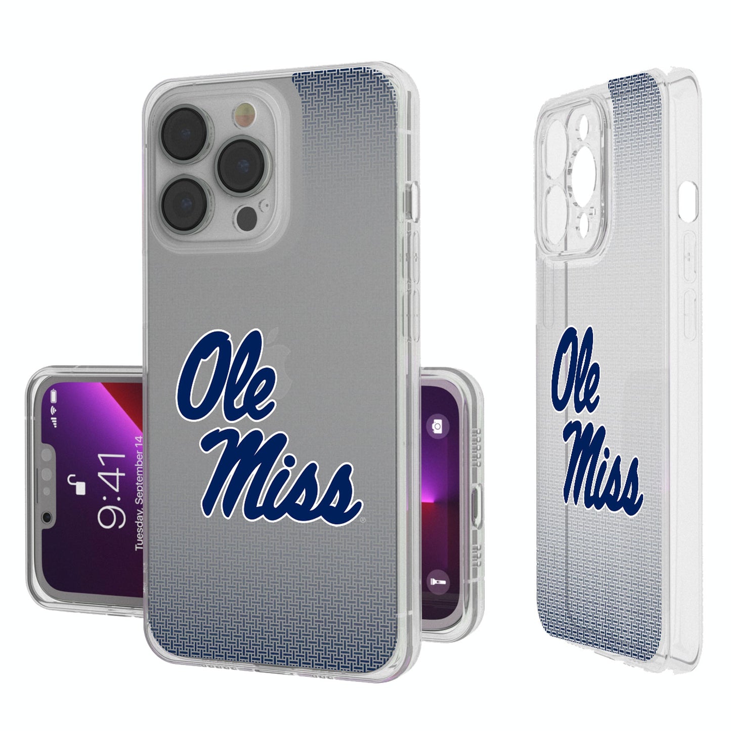 Ole Miss Rebels Linen Logo iPhone Clear Case