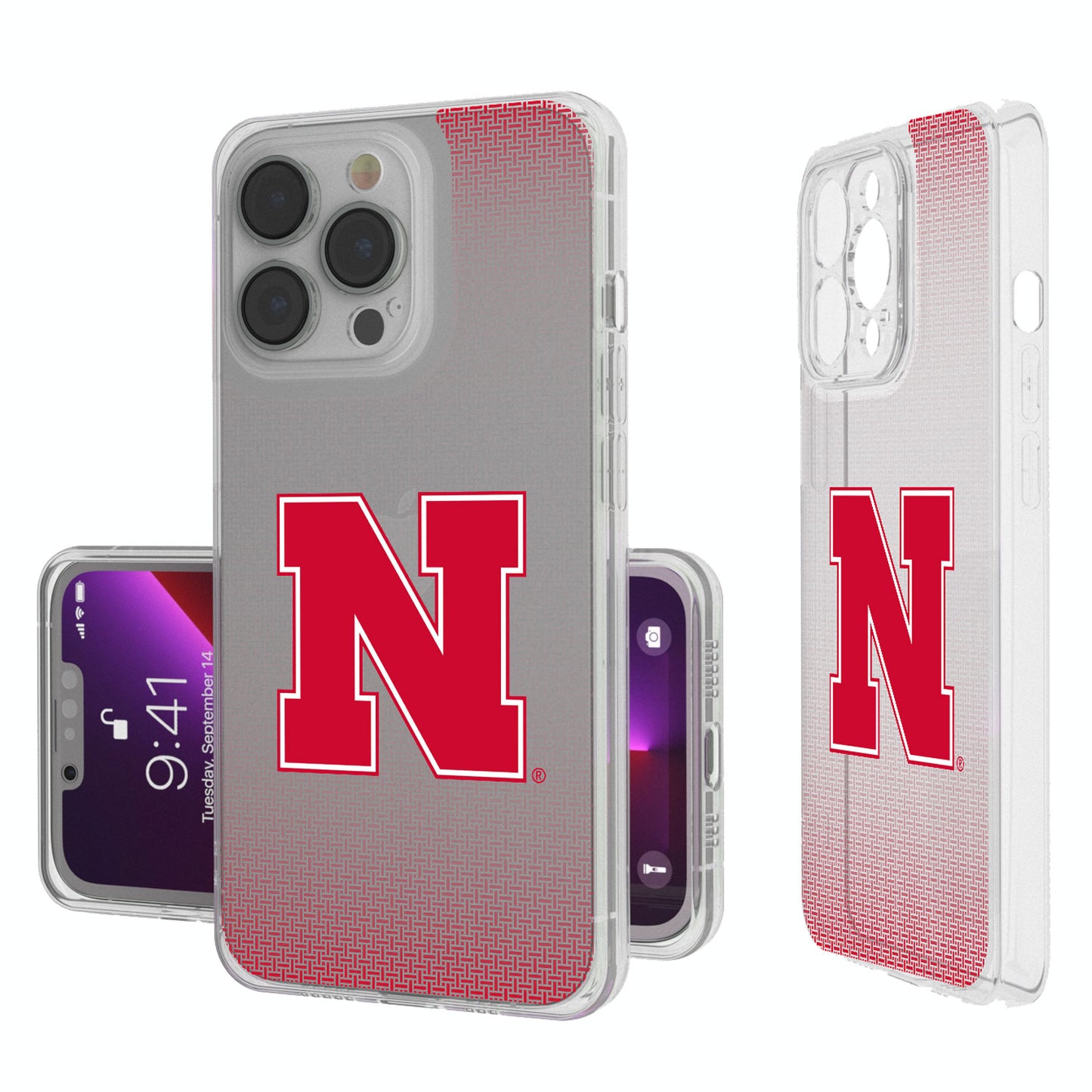 Nebraska Huskers Linen Logo iPhone Clear Case