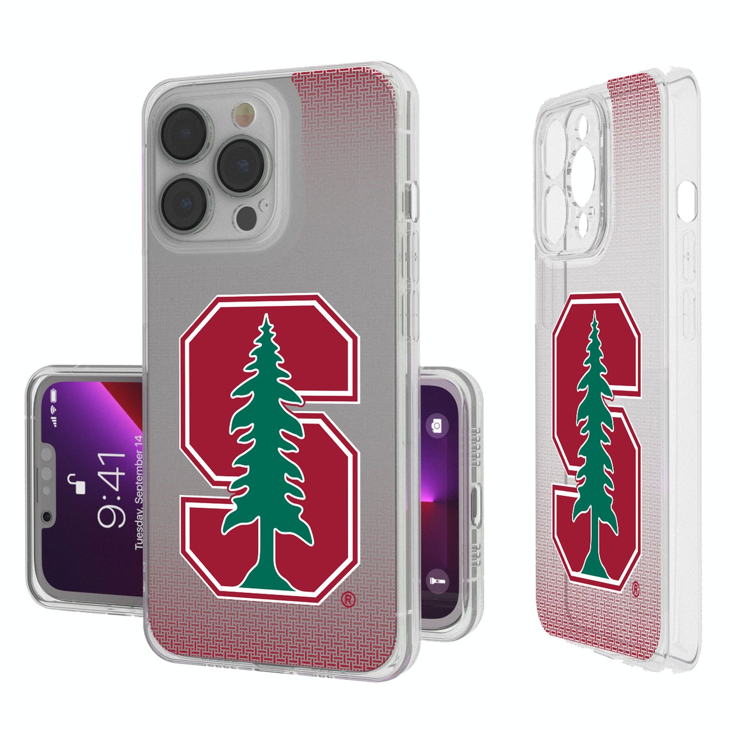 Stanford Cardinal Linen Logo iPhone Clear Case