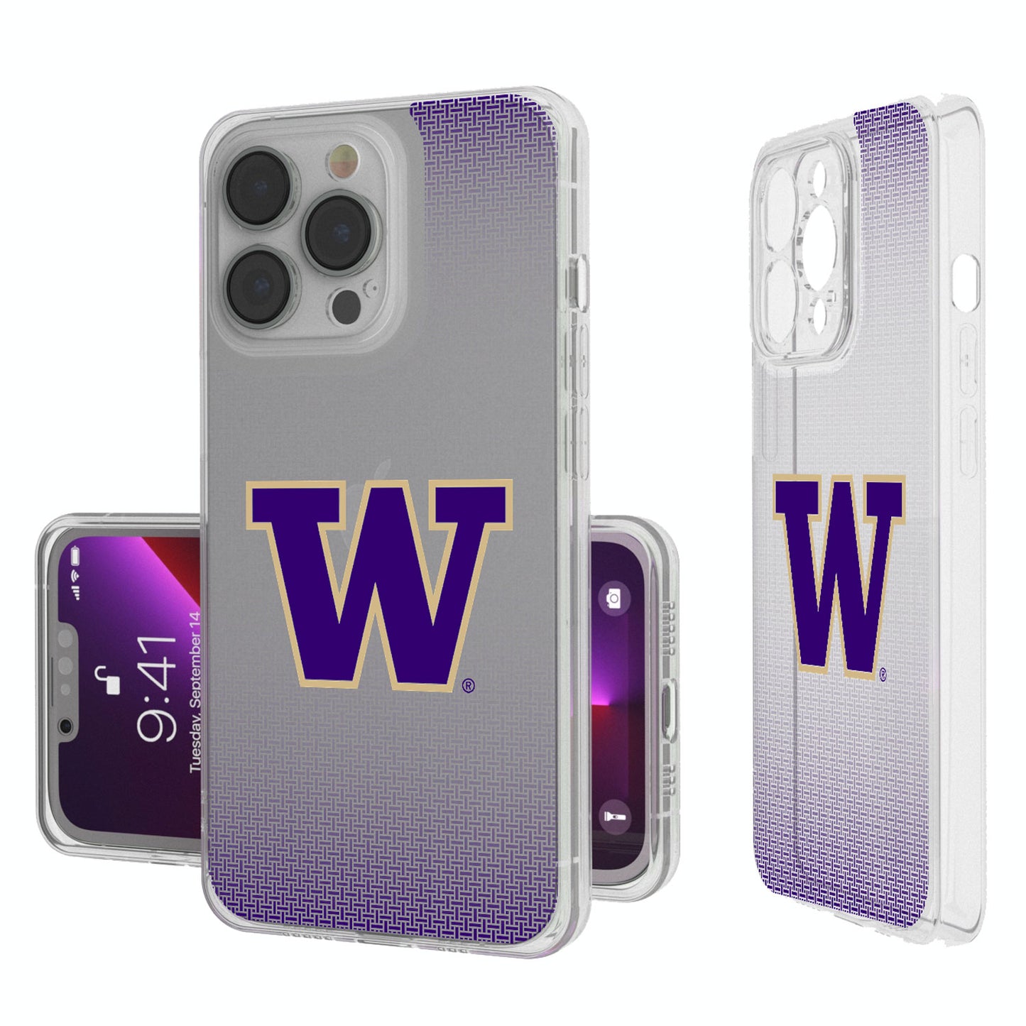 Washington Huskies Linen Logo iPhone Clear Case