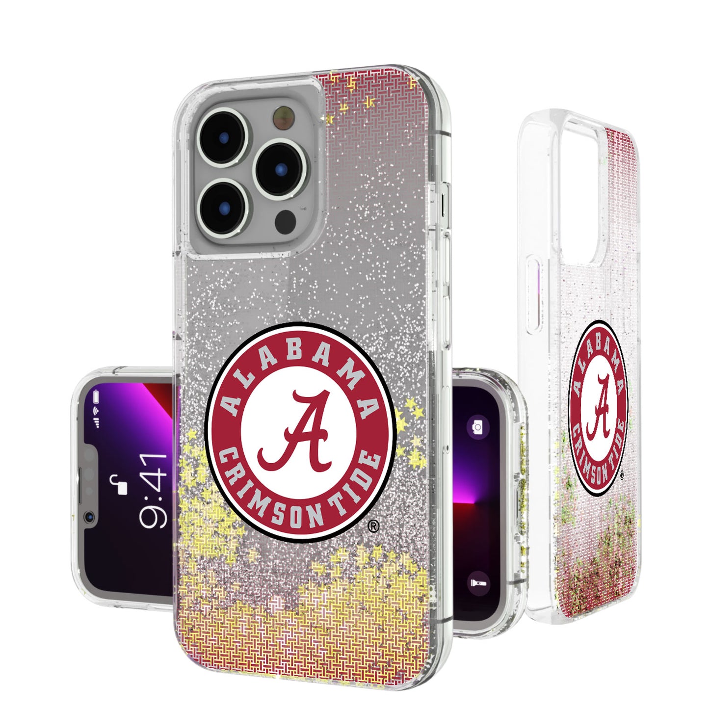 Alabama Crimson Tide Linen Logo iPhone Glitter Case