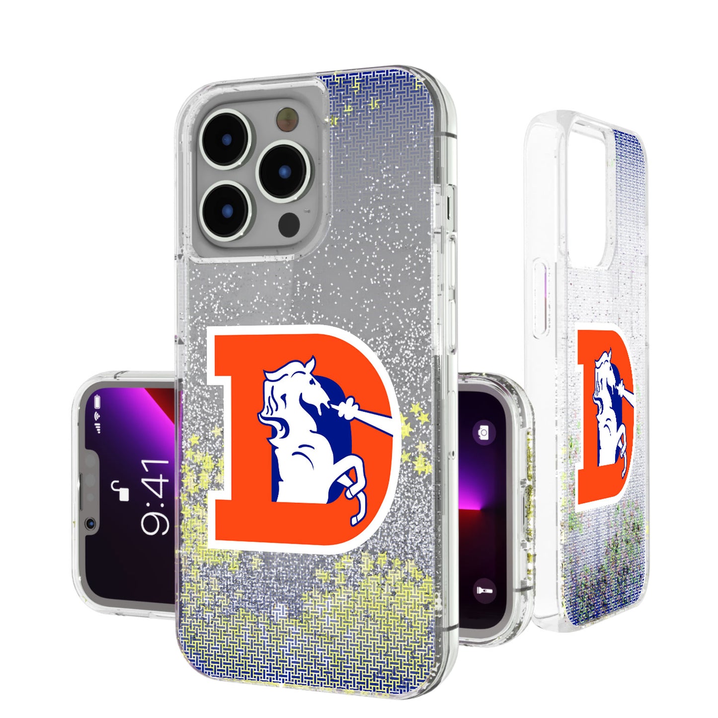 Denver Broncos Linen Logo iPhone Glitter Case