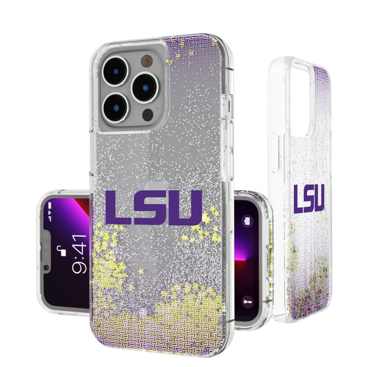 LSU Tigers Linen Logo iPhone Glitter Case