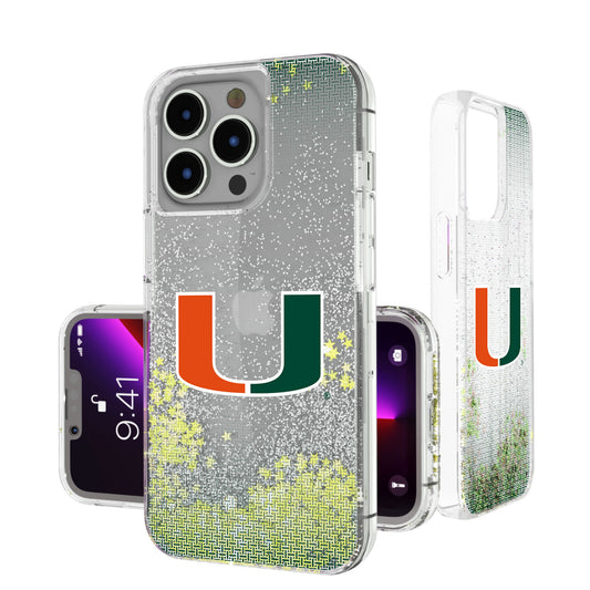 Miami Hurricanes Linen Logo iPhone Glitter Case