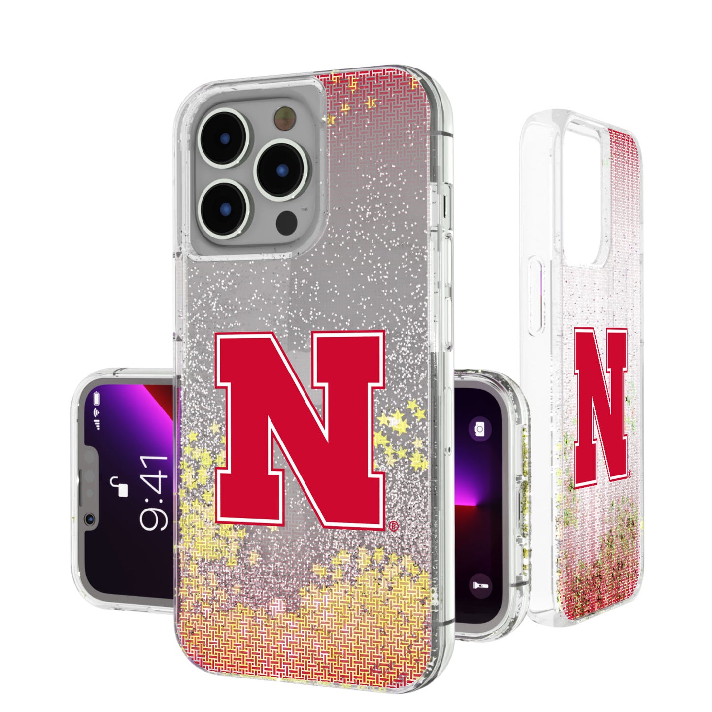 Nebraska Huskers Linen Logo iPhone Glitter Case