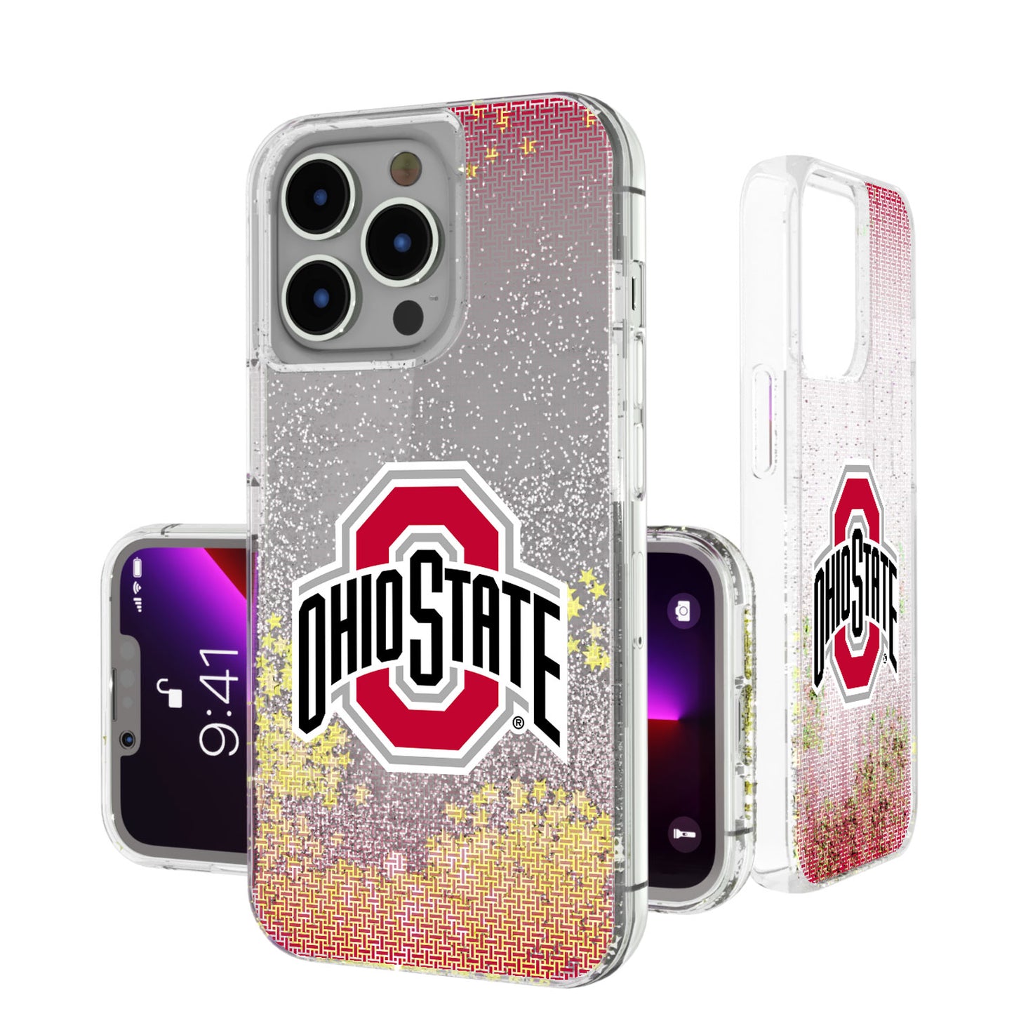 Ohio State Buckeyes Linen Logo iPhone Glitter Case