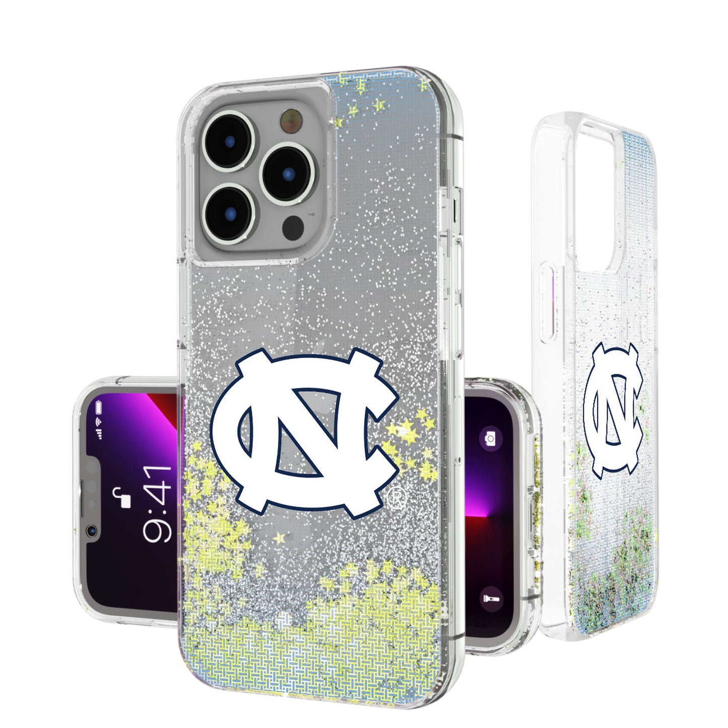 North Carolina Tar Heels Linen Logo iPhone Glitter Case