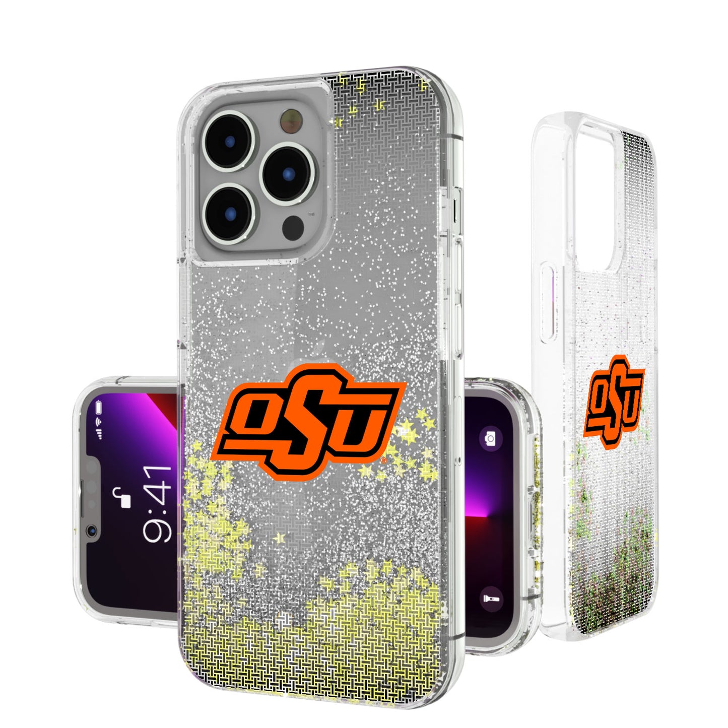 Oklahoma State Cowboys Linen Logo iPhone Glitter Case