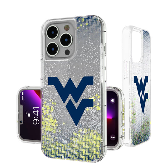 West Virginia Mountaineers Linen Logo iPhone Glitter Case