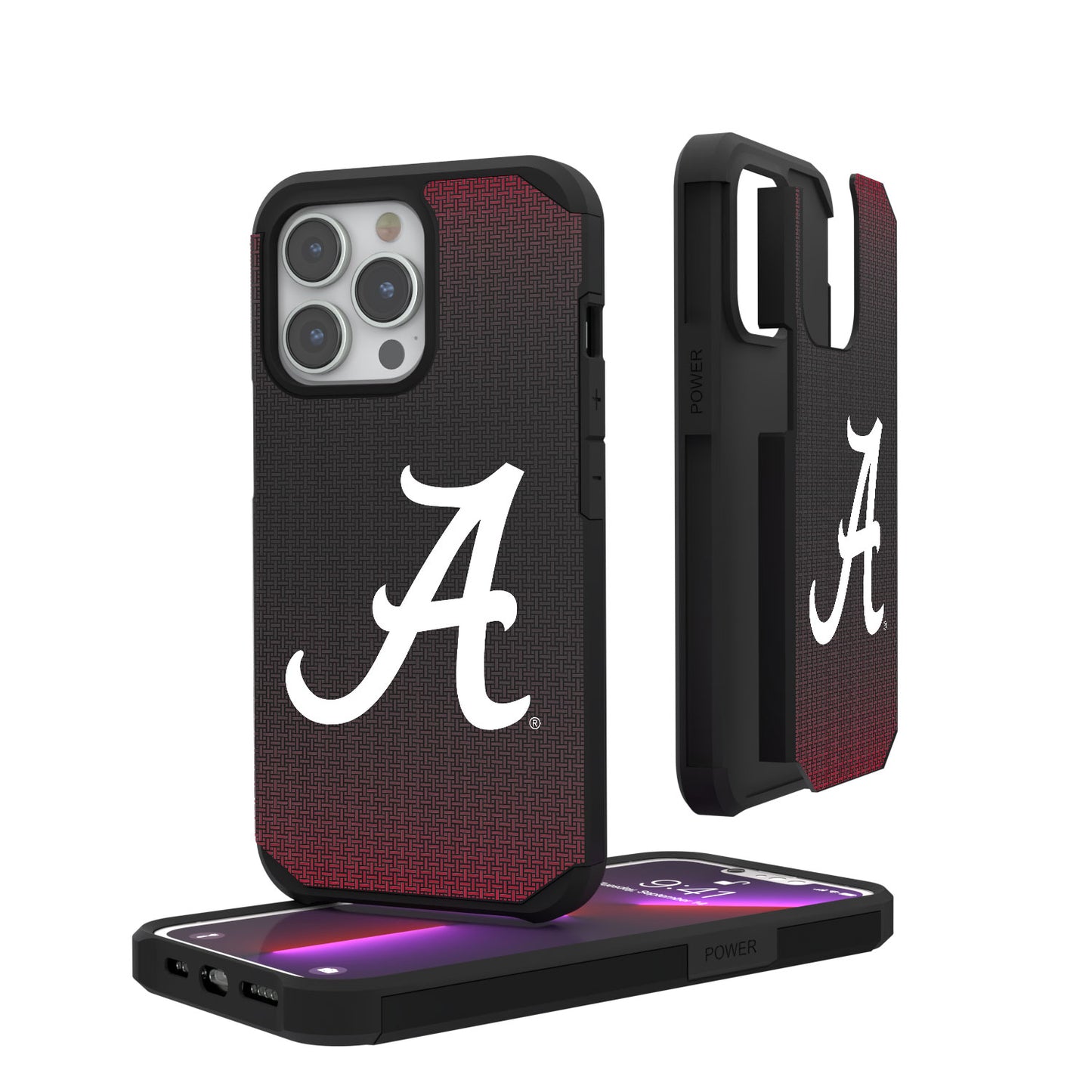 Alabama Crimson Tide Linen Logo iPhone Rugged Case