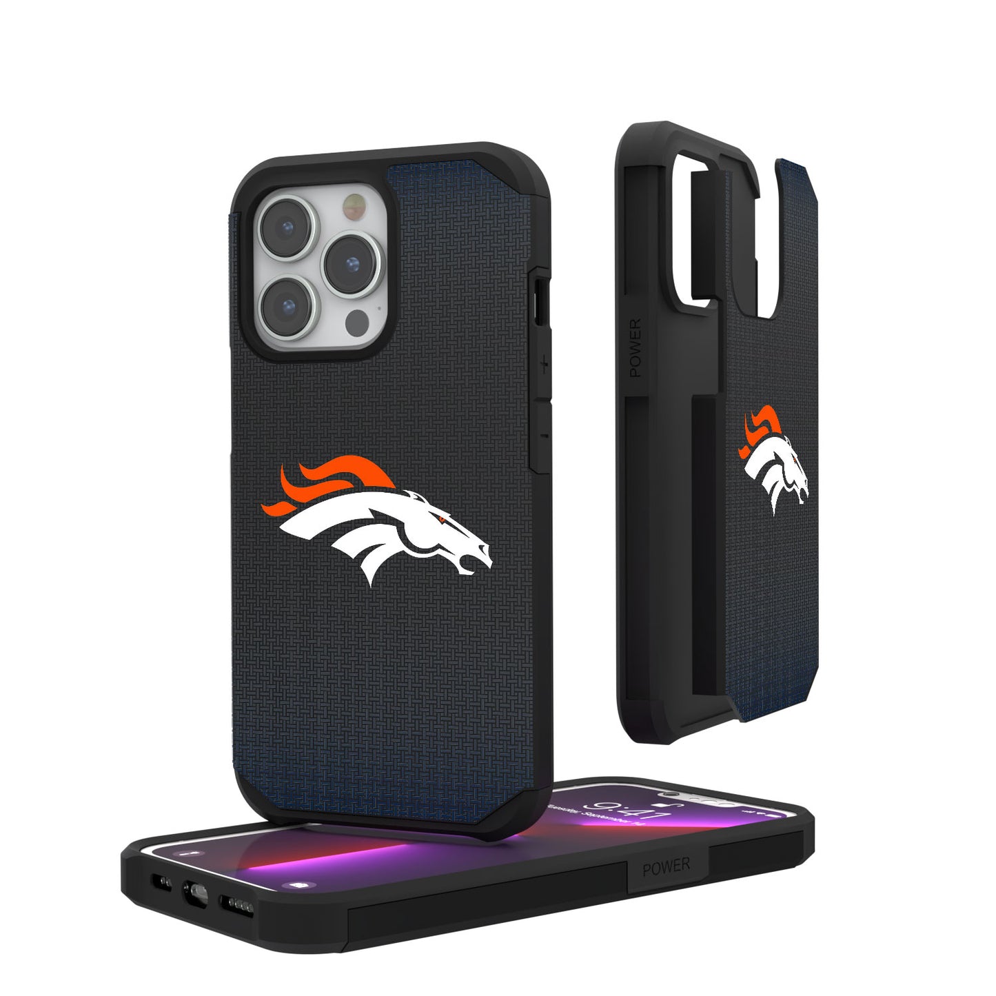 Denver Broncos Linen Logo iPhone Rugged Case