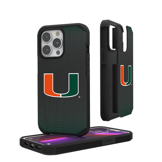 Miami Hurricanes Linen Logo iPhone Rugged Case