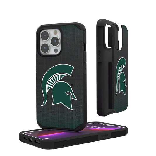 Michigan State Spartans Linen Logo iPhone Rugged Case