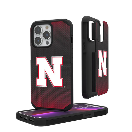 Nebraska Huskers Linen Logo iPhone Rugged Case