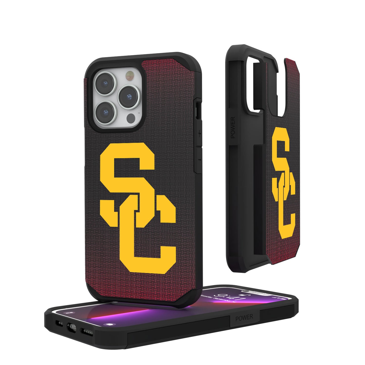 USC Trojans Linen Logo iPhone Rugged Case