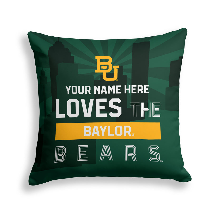 Pegasus Baylor Bears 18" x 18" City Skyline Personalized Decor Pillow