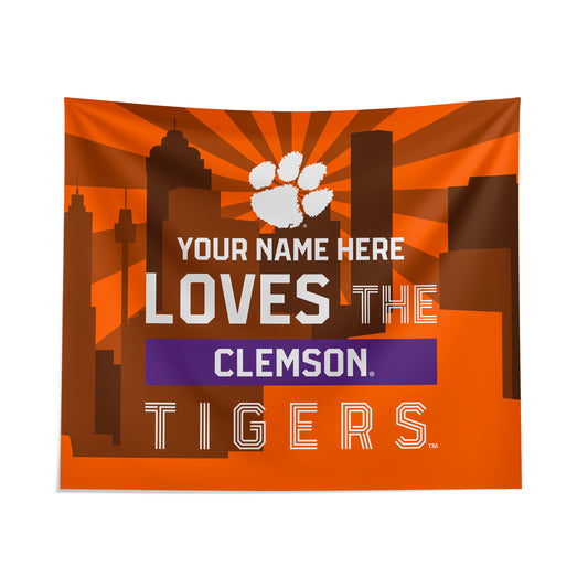 Pegasus Clemson Tigers 51" x 60" City Skyline Personalized Wall Tapestry
